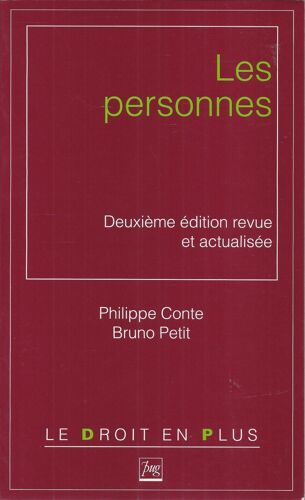 Les Personnes - 2 Ème Édition Refondue - P. Conte - B. Petit - Pug - Presses Universitaires De Grenoble 1994