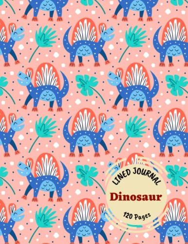Dinosaur Lined Journal: (Dinosaur Watermark On Each Page) A4 Size, 120 Pages