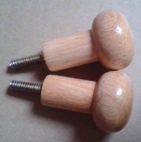 Lot 2 Poignées de Meuble Tiroir Porte Penderie en Bois 4,5 cm de long 3,5cm de diamètre Partie fileté 2cm