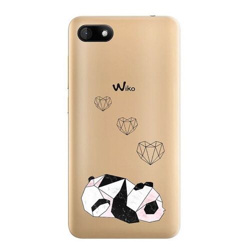 Coque SUNNY 3 panda marbre coeur noir blanc