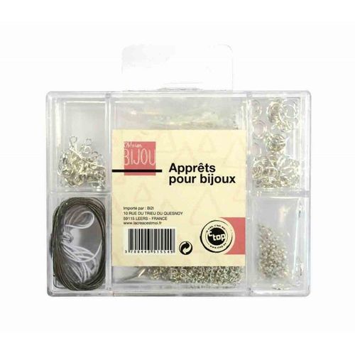 Accessoires Pour Créations De Bijoux Argent, Pack 400 Pcs, Valisette - Megacrea Diy