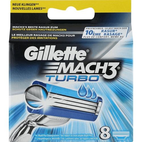 Lames De Rasoir Gillette Mach 3 Turbo - Pack De 8 