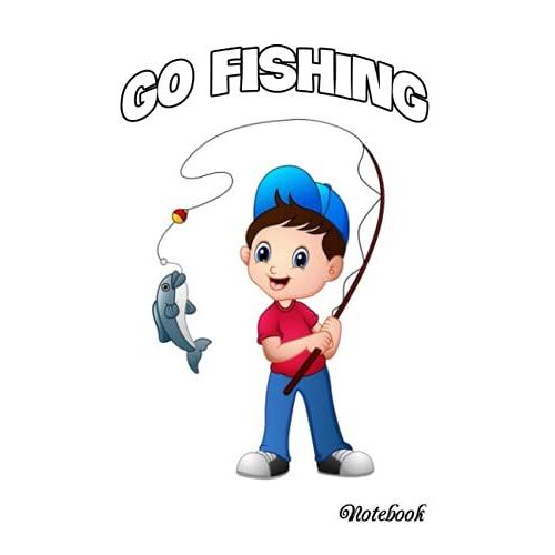 Notebook - The Animal Mini Journal Notebook For Baby, Notebook For Kid 92: Go Fishing 34_ 6in X 9in X 114 Pages White Paper Blank Journal With Black Cover Perfect Size