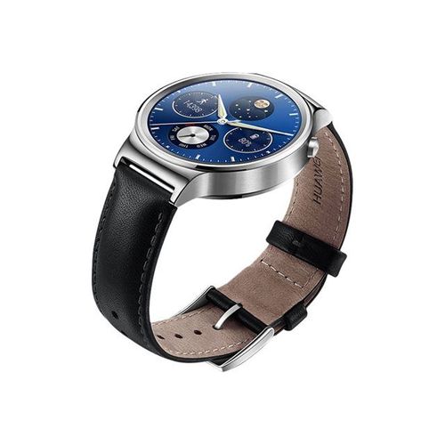Huawei Watch Classic - 42 mm - acier inoxydable - montre intelligente avec sangle - cuir - noir - taille de bande 145-200 mm - affichage 1.4" - 4 Go - Wi-Fi, Bluetooth