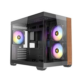 ANTEC Boitier Mini Tour Micro-ATX CX600M Wood RGB avec panneaux vitrés (Noir)
