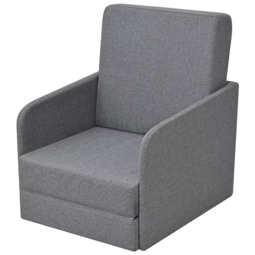 Fauteuil Convertible Gris Clair Tissu
