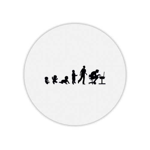 Tapis de souris rond bébé évolution ordinateur