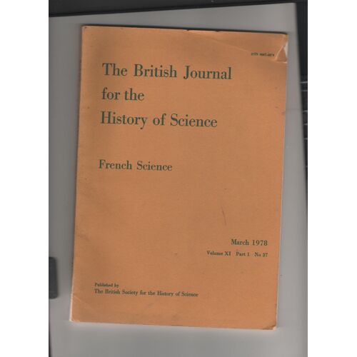 The British Journal For The History Of Science N° 37 French Science