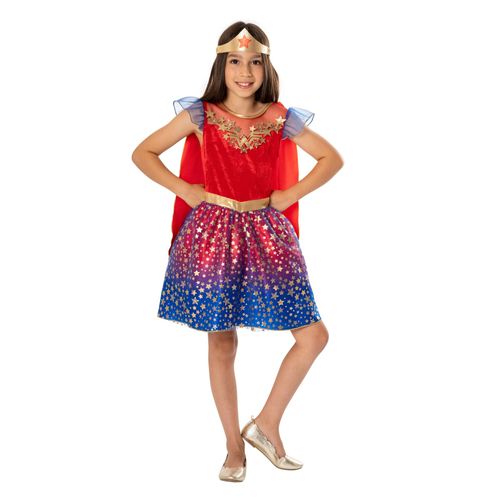 Déguisement Wonder Woman Luxe Enfant - Taille: 9 À 10 Ans (129 À 140 Cm)