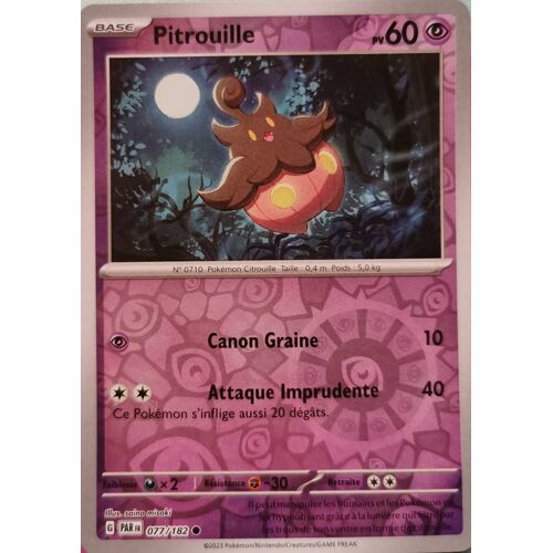 Carte Pokemon Pitrouille Reverse 077/182 Ev4 Ecarlate Et Violet Par Fr