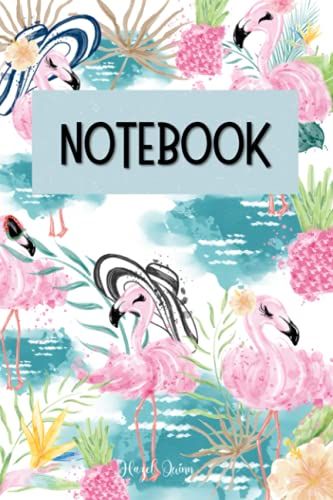 Watercolor Floral Notebook: Pretty Pages Accented With Flowers, Pink Pineapples And Flamingos
