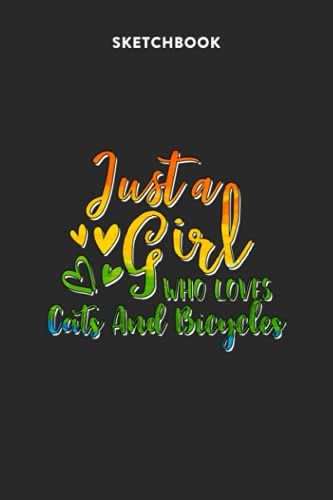 Fashion Sketchbook For Girls With Figure Templates - Just A Girl Who Loves Cats And Bicycles Rainbow Design