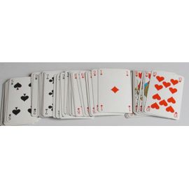 Jeu De 52 Cartes Complet - Dos À Mini Losanges Marine Et Blanc - Cartes De 5.3x8.5cm - En Vrac - France Cartes