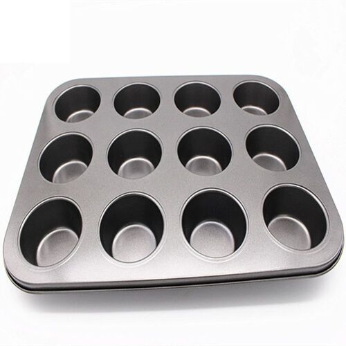 Plateau De Cuisson Pour Cupcakes, Outils En Acier Antiadhésif, Plateau De Cuisson Pour Tarte Aux ¿Ufs, Plat À Muffins, Moule À Biscuits Rond, 12 Tasses
