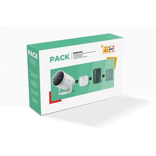 Pack Vidéoprojecteur nomade Samsung The Freestyle 2ème Gén. + batterie portable + étui protecteur + coque souple verte