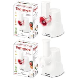 RAPE Découpe Tout Electrique Tout 4 en 1 Râper Emincer Gratter Légumes Fruits Fromage/Sorbetière 150W Blanc, Acier Inoxydable