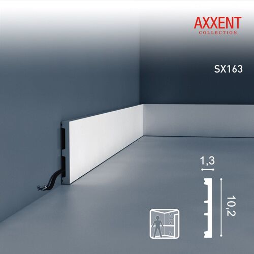 Plinthe Orac Decor SX163 AXXENT SQUARE Plinthe Cimaise Moulure décorative design intemporel classique blanc 2 m