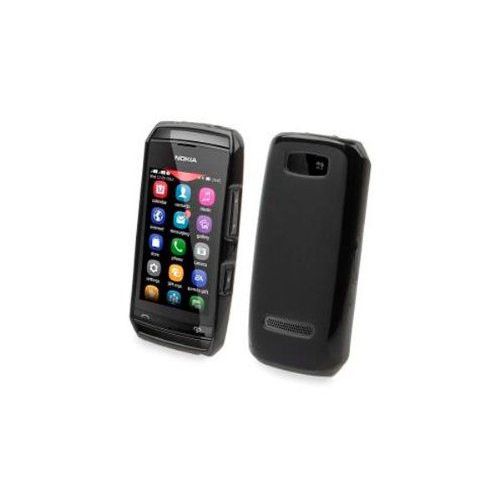 Muvit Minigel - Coque De Protection Pour Téléphone Portable - Noir, Brillant - Pour Nokia Asha 305