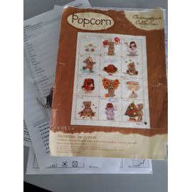 Grille De Point De Croix Popcorn, Thé Calendar