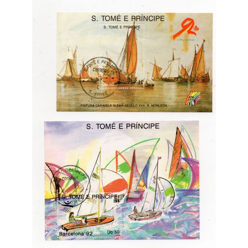 Sao Tomé E Principe- Lot De 2 Blocs Oblitérés- Voiliers
