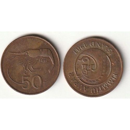 Pièce De 50 Aurars (1/10 Couronne), Islande, 1981
