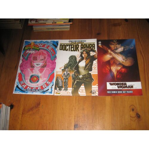 Lot 3 Fascisules Free Comics Book Day France 217 Star Wars Wonder Woman Power Rangers