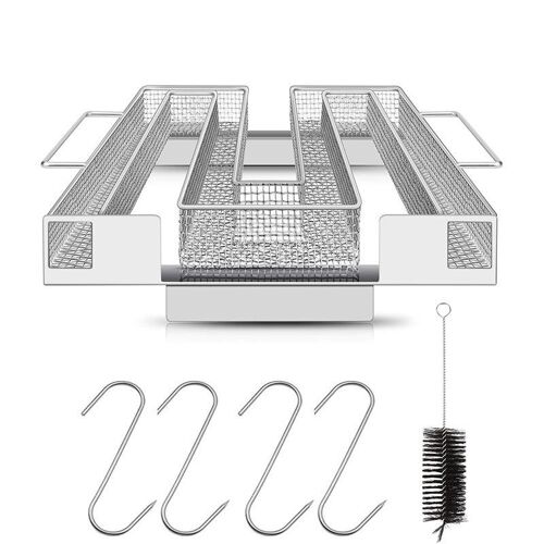 Générateur de Fumée Froide,BBQ Fumoir,Gril-Fumoir Acier Inoxydable,avec Brosse, Idéal pour Fumer de la Viande,du Poisson, BBQ(C)