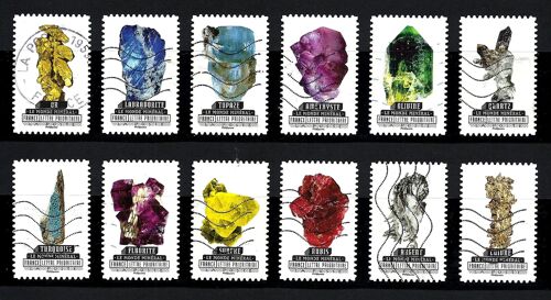 Série Complète De Timbres Oblitérés 2016. "Les Minéraux"