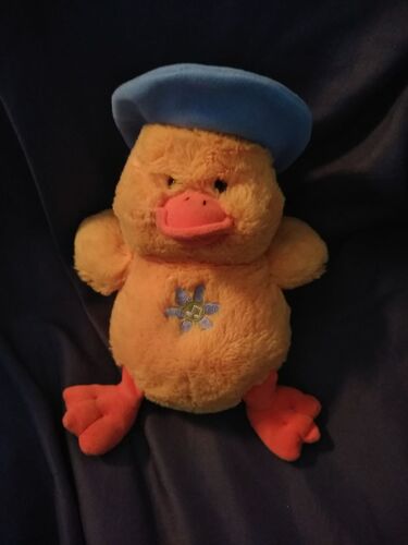 Doudou Peluche Poussin Jaune Orange Chapeau Bleu Musical Sonore Gipsy