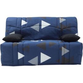 Banquette Bz Dream - Tissu 100% Coton Bikini Bleu - Couchage 140x190 Cm - L145 X P100 X H90 Cm