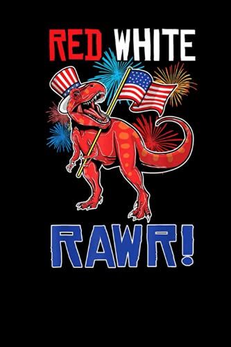 Dinosaur 4th Of July T Kids Boys Men T Rex Rawr Lined Notebook: Independence Day Themed Blank Notebook Journal For Writing Note Diary
