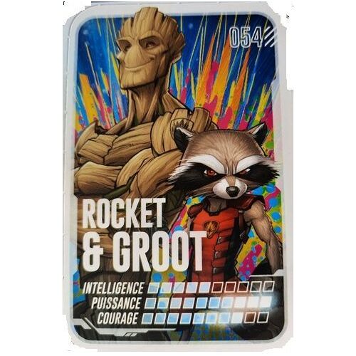 Carte Leclerc Marvel "Pars En Mission" Edition 2022 Rocket & Groot N°54