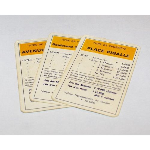 Monopoly Lot De Cartes Orange