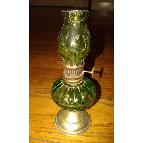 Lampe A Huile Verre Couleur Verte