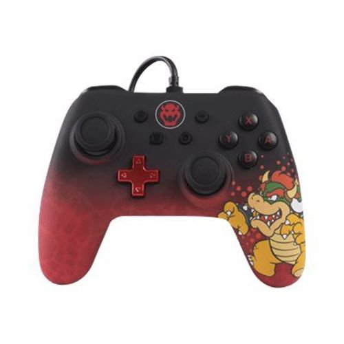 Manette Powera Character Series Filaire Rouge Bowser Edition Bensussen Deutsch & Associates Pour Nintendo Switch