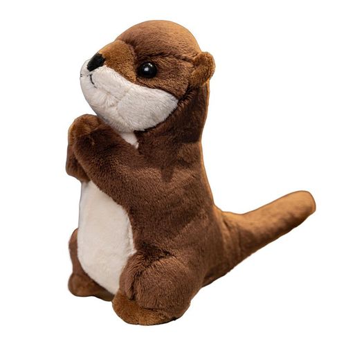 Peluche Loutre 19 cm - Doudou Animal "Bénédiction" en Peluche Ultra-Soft Cristal - Remplissage Coton PP Doux - Jouet Enfant & Décoration Bureau/Salon/Véhicule