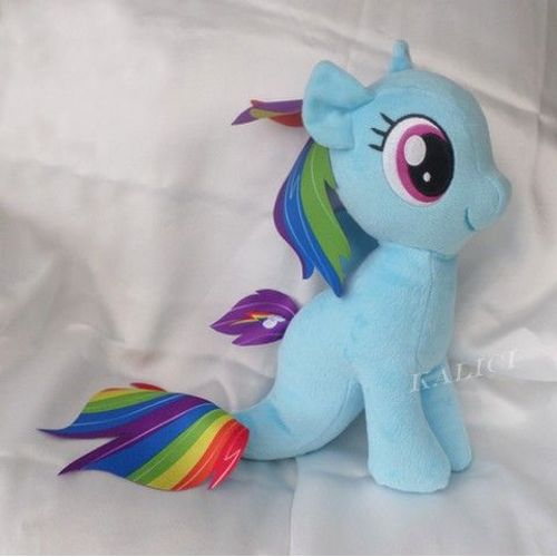 Doudou Peluche Poney Sirene Bleu My Liittle Poney Hasbro