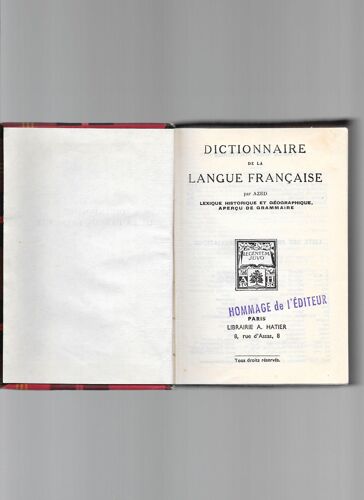 Dictionnaire De La Langue Francaise, Lexique Historique Et Geographique