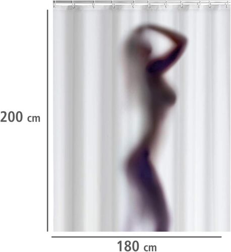 Rideau de douche silhouette femme sexy Anti moisissure 180 x 200 cm Polyester lavable