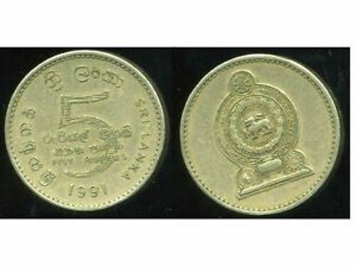 5 Roupies Sri Lanka 1991
