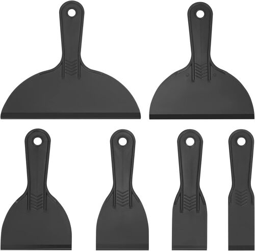 6 Pièces Couteau À Mastic, Spatules Plastique, Outil De Grattoir De Peinture Pour Décalcomanies, Papier Peint, Pâtisserie Voiture - 1.5/2/3/4/6/8 Pouces