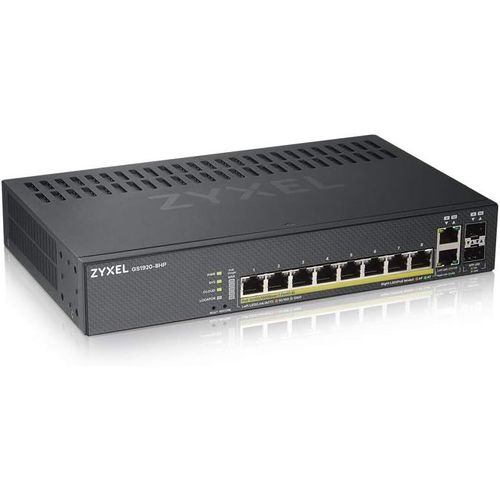 SUBZONAL-Commutateur Ethernet à 8 ports Gigabit | PoE+ Budget d¿Alimentation de 130 W | 2 Ports Combinés Gigabit | Mode Hybride Nebula Cloud GS1920-8HPv2