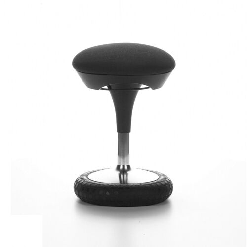Siège wellness / Tabouret SITNESS 20, tissu noir, chromé
