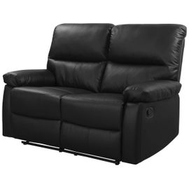 Canapé Relax "Lincoln" - 147 X 89 X 103 Cm - 2 Places - Noir