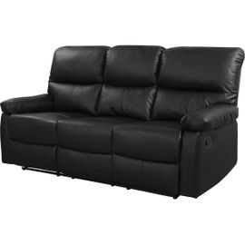 Canapé Relax "Lincoln" - 197 X 89 X 103 Cm - 3 Places - Noir