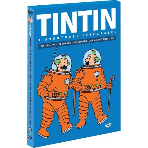 Tintin - 3 Aventures - Vol. 5 : Objectif Lune + On A Marché Sur La Lune + Tintin Au Pays De L'or Noir