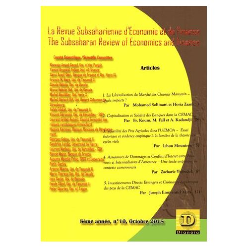 La Revue Subsaharienne D'economie Et De Finance N° 10, Octobre 2018 - The Subsaharian Review Of Economics And Finance