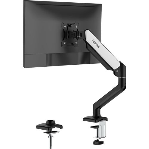 Support Écran PC 2 Écran pour 13 à 32 Pouces, Réglable en Hauteur Bras Double avec Incline, Pivote et Tourne, VESA 75 et 100mm, Ressort à Gaz, Capacité de Charge 2-9kg