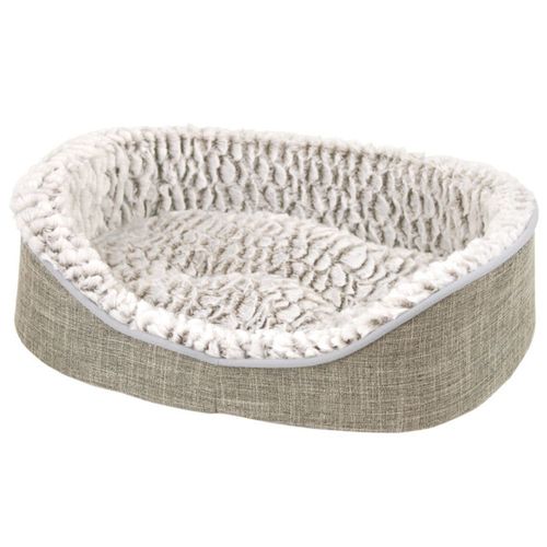 Panier Souple Style Lin Pour Chien Avec Coussin Amovible 50 X 35 X 14 Cm