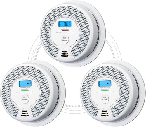 Détecteur de Fumée et de Monoxyde de Carbone Interconnecté par RF sans Fil avec Pile d`Une Durée de Vie de 10 Ans, Portée de Transmission Supérieure à 250 m, SC07-W, Link+, Lot de 3